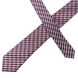 Lauren Ralph Lauren Red & Blue Plaid Silk Men's Tie Classic Pattern - 52 x 2.75"